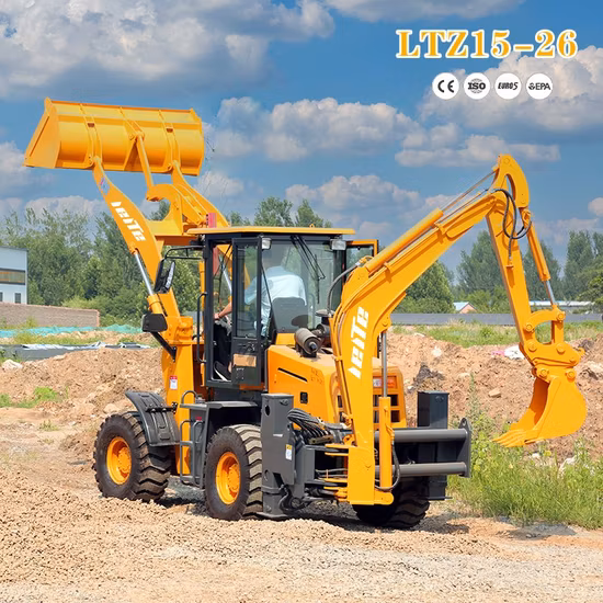 Дешевый мини-погрузчик 4WD Многофункциональный небольшой садовый трактор Экскаватор-погрузчик Экскаватор-погрузчик Экскаватор-погрузчик с навесным оборудованием для продажи Строительная техника